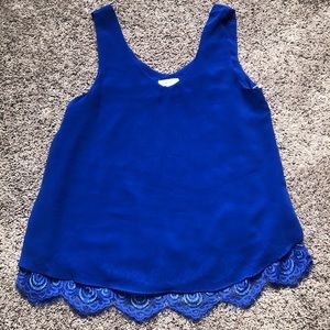 Mine Blue Chiffon Tank Top